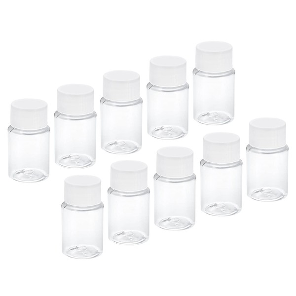 uxcell Plastic Laboratory Chemical Reagent Bottle, 20ml/0.7oz Wide Mouth Sample