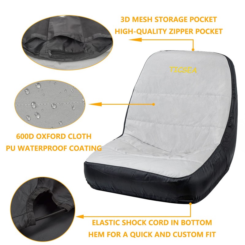 TICSEA Riding Lawn Mower Seat Cover,Waterproof Tractor Seat Cover fits