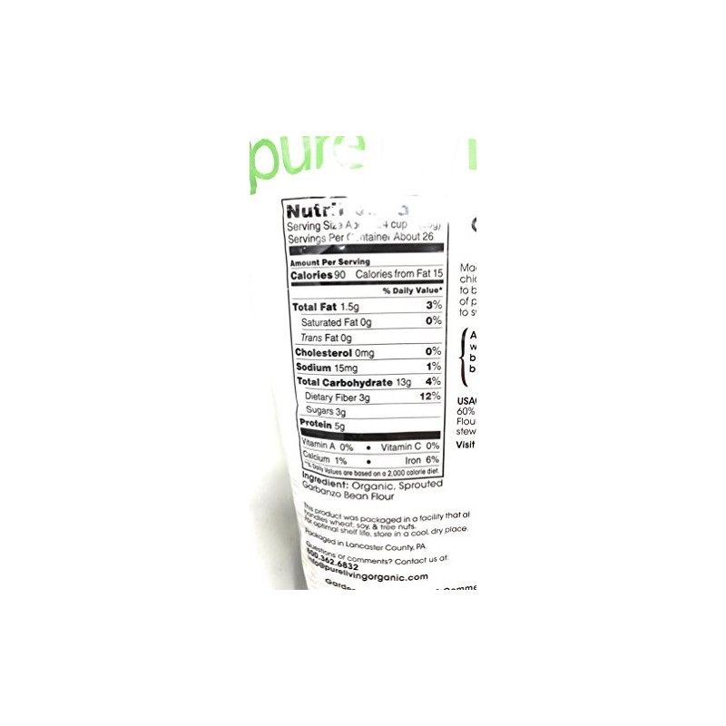 Pure Living Sprouted Garbanzo Bean Flour - 1.5 lbs