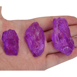 mookaitedecor Purple Titanium Coated Natural Rock Quartz Rough Stones Healing Crystals for Wire Wrapping,Cabbing,Tumbling,Polishing,1/2 lb