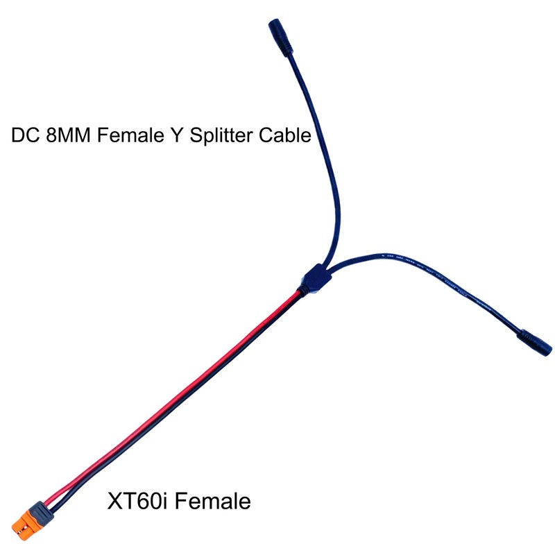 12AWG XT60i Solar Cable,2 FT XT60i Female to DC 8MM