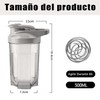 Botella para Proteina de Coctelera（500ml）con Aro Superior para Transporte, Vaso