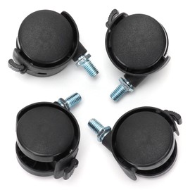Fafeicy Ruedas, 4 Piezas Ruedas Giratorias de 1,5 Pulgadas con Función de Freno Vástago de Rueda de Bola con Enchufes Ruedas Giratorias de 360 ​​​​Grados para Ruedas de Placa, Fafeicybk932o0i1w