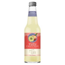 Moshi Yuzu White Peach Sparkling Drink - 12 oz (12 Glass Bottles)