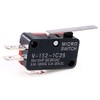Swpeet 10Pcs V-152-1C25 Micro Limit Switch Long Hinge Roller Momentary