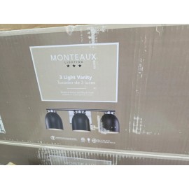 Monteaux Lighting 20 in. 3-Light Brushed Nickel Bathroom Vanity Light Fixture