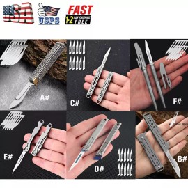 Unbranded EDC Folding Utility Knife Keychain Cutter Scalpel Blade Pocket Outdoor Tool - 11# Blades  200PCS