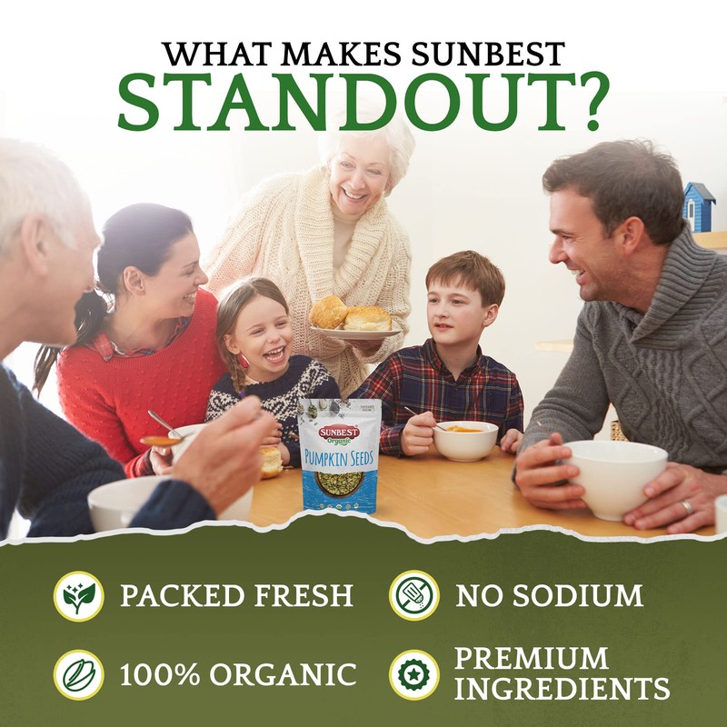 Sunbest Natural - Pumpkin Seeds Raw and Fresh, Pumpkin Seeds
