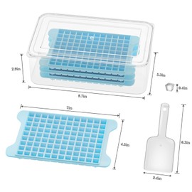 Mini Ice Cube Tray for Freezer: GGUW Nugget Ice Cube Tray with Bin - Crushed Ice Tray Making 4×108 PCS Icecube - Easy Release Iced Maker Trays