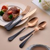 MDEALY 20-Piece Rose Gold and Black Silverware Set for 4