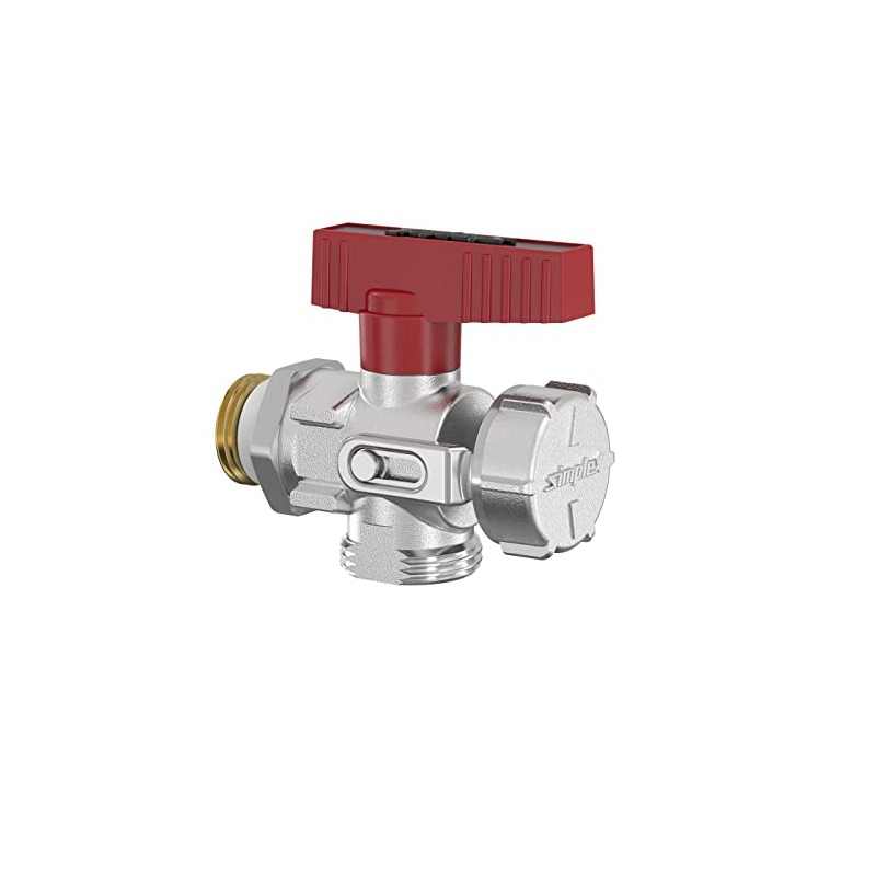 Simplex KFE Ball Valve Corner AG 1/2 Inch, Self-Sealing Thread