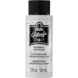 FolkArt Glitterific Pop Acrylic Craft Paint, Snowfall 2 fl oz Premium Glitter Finish Paint, Perfect For Easy To Apply DIY Arts And Crafts, 11991