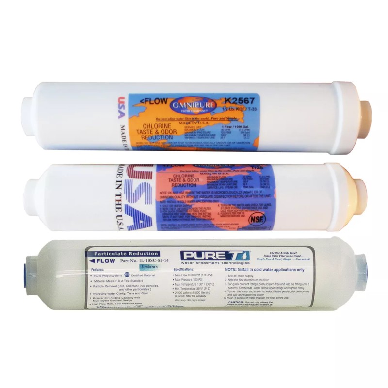 Omnipure 3pcs replacement filter set for portable Reverse Osmosis Systems