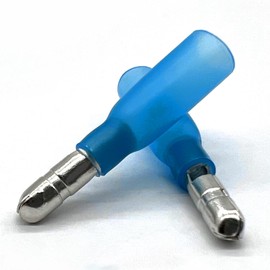 (100 Pieces) Blue Heat Shrink Marine Grade Male Bullet Connectors, American Wire Gauge 16-14