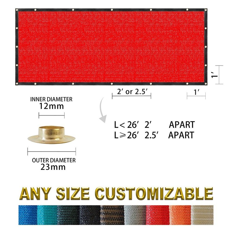 Houssity Red 7' x 16' Fence Privacy Screen Cover Panel