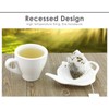 SCSpecial 4 Pieces Teapot Shaped Tea Bag Holder Teabag Coaster