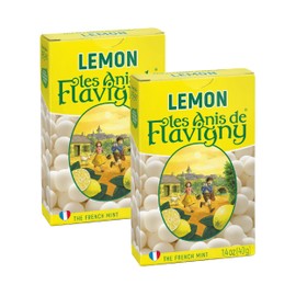 Les Anis de Flavigny Candy Mints, The French Mints, Vegan, Non-GMO, Made in France, Lemon Flavor, 40g Box, 2-Pack