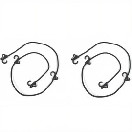 Set of 2 Rope with Hooks Bike Trolley Rubber Luggage Storage Holder for Carrying Black Length 1.6m