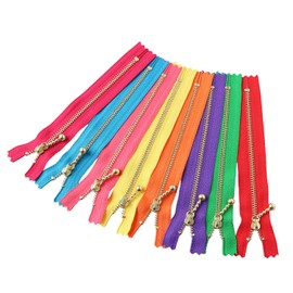 Y.K.K 3G14-8MIX Zipper with Beads, G, 8 Color Set, 5.5 inches (14 cm), 6 Color Set, 6 Colors