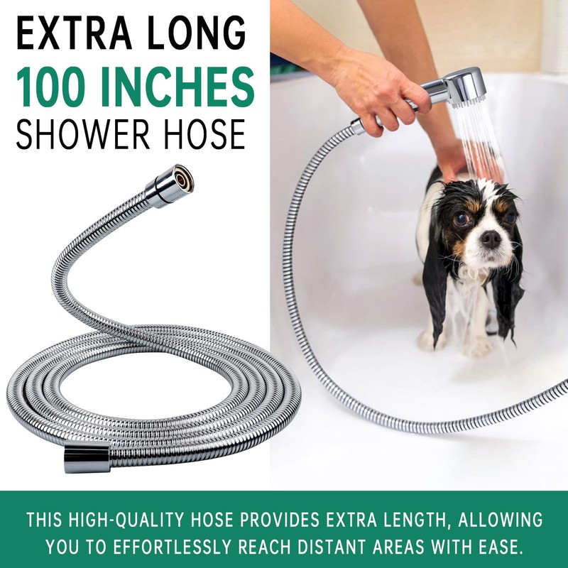 3 Mode Dog Shower Attachment, High Pressure Handheld Sprayer with