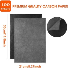 Carbon Paper for Tracing Graphite Transfer Paper -100 Sheets Black Graphite Paper for Tracing Drawing Patterns on Wood Projects Canvas Fabric Artist Lettering Sketch Drawing A4/8.27 X 11.81 Inch