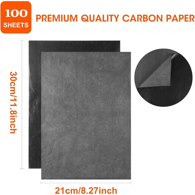 Carbon Paper for Tracing Graphite Transfer Paper -100 Sheets Black