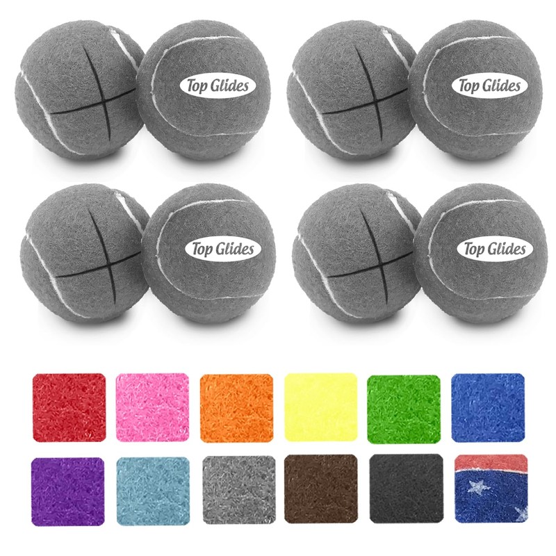 Top Glides Precut Walker Tennis Ball Glides - Gray -