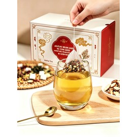 Red Bean Coix Seed Tea Orange Peel Tea China Job’s Tears Tea Bags Red Bean Coix Seed Poria Tea Bags Hot or Iced No Caffeine Plant-Based Botanical Beverage 红豆薏米茶 祛湿茶