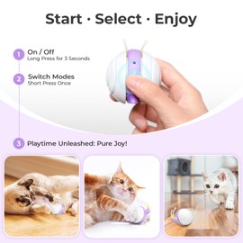 Cheerble Interactive Cat Toy for Indoor Cats, Wicked Snail [2024 Upgraded], Kitten Toys, Automatic Cat Toy with LED Lights, DC Rechargeable Moving Cat Toy, Smart Sensing Electric Cat Toy