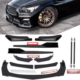 For Infiniti QX80 Q60 Front Rear Bumper Lip Spoiler Splitter Body Kit Side Skirt