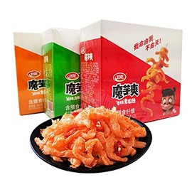 WeiLong Latiao, Damianjin Spicy Gluten, 魔芋爽，魔芋丝，Wei Long Konjac 20 Sachets / 360g Chinese Snack,Chanmoyu,Moyushuang, Independent small package. (香辣口味（Spicy）)