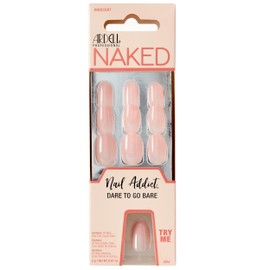 Ardell Nail Addict Naked Innocent, Press On Nails, Short Round Shape, Nail Kit, 1-Pack