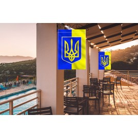 Ukrainian Garden Flag,12×18 Inch Outdoor Ukraine Banner for Canadian Yard Decoration