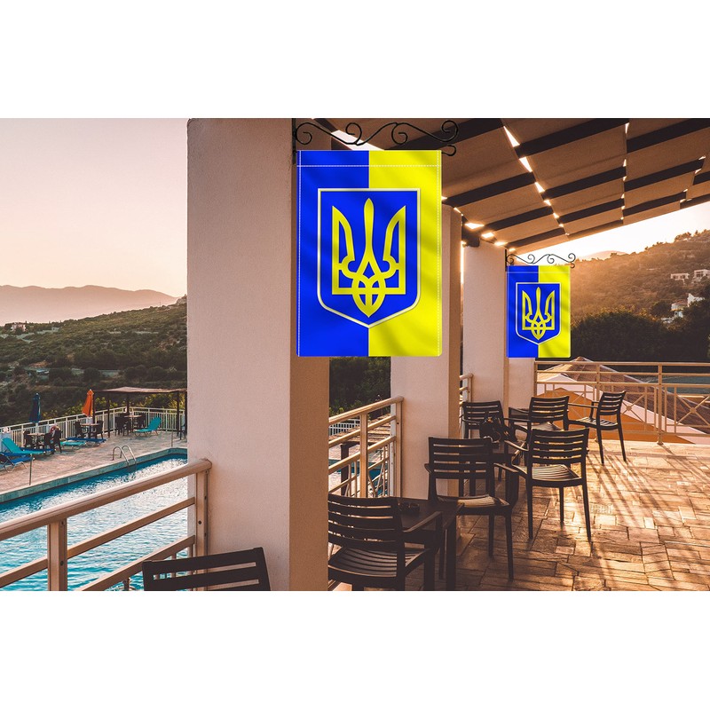 Ukrainian Garden Flag,12×18 Inch Outdoor Ukraine Banner for Canadian Yard