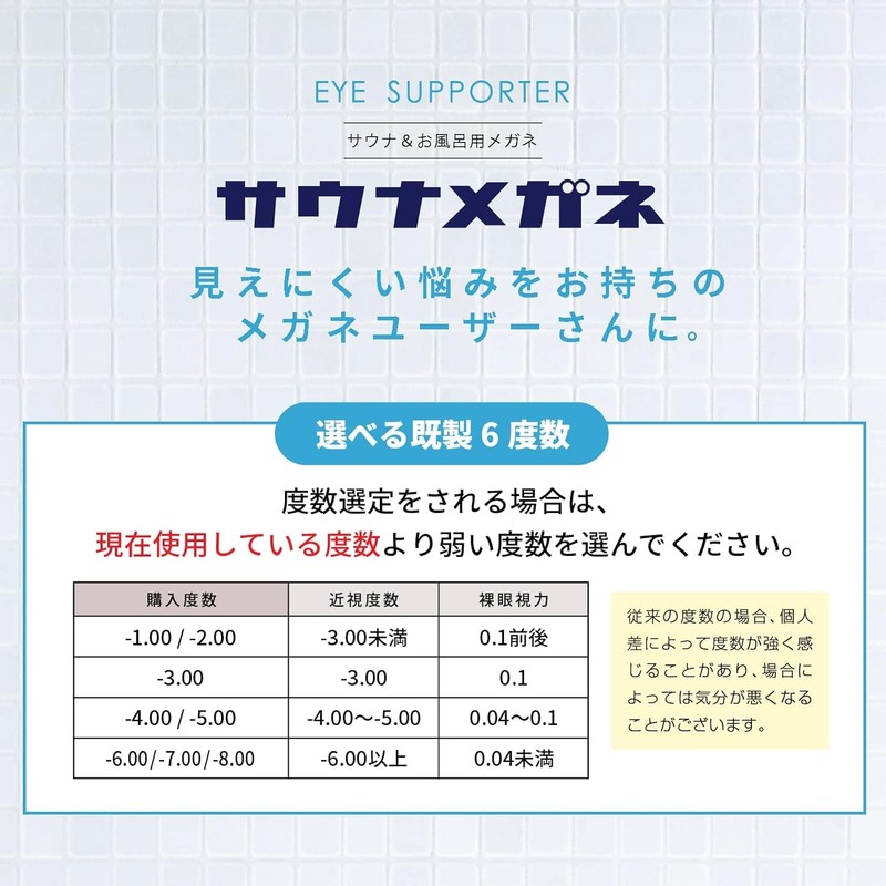 [藤田光学] お風呂 メガネ サウナ 度なし ブラック くもり止め レンズ 耐熱フレーム EYE