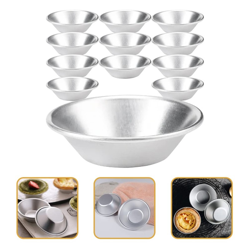 Kichvoe 12pcs Egg Tart Mold Egg Tart Tins Muffin Tins