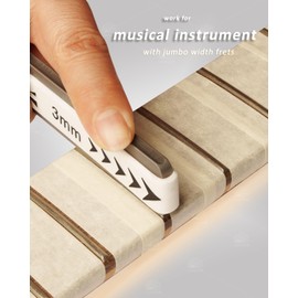 LAMSAM Toothed 𝙁𝙧𝙚𝙩 𝘾𝙧𝙤𝙬𝙣𝙞𝙣𝙜 𝙁𝙞𝙡𝙚 for Medium Fret, Precision Fine Coarse Filing Grits Fretwire Dressing File, Standard Frets Polishing Tool for Luthier Repair Acoustic Guitars (white)