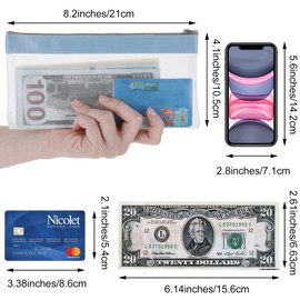 Clear Money Bag 4 Pcs Money Bags With Zipper 8.2×4.1inch Clear Cash Envelopes Coin Purse 4 Colors Money Pouches For Cash Multi-Purpose Check Wallet Reusable Coin Pouch For Cash Bank Deposit