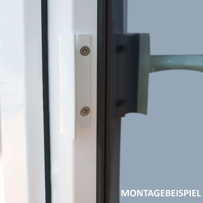 Aluminium Balcony Door Pull Handle Glass Fold, Colour: White RAL