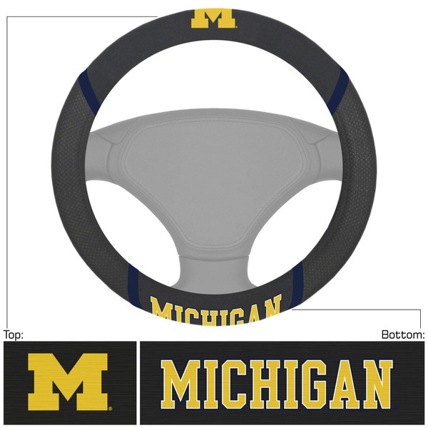 Fan Mats 14822 'University of Michigan' Steering Wheel Cover