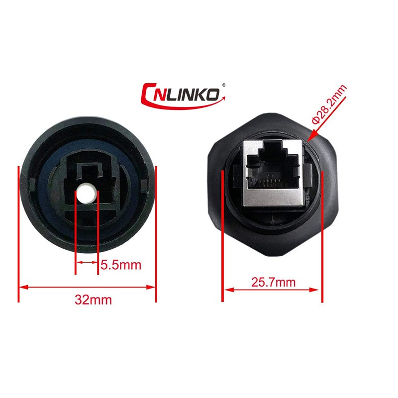 CERRXIAN RJ45 Femle to Female Coupler Panel Mount Waterproof Connector