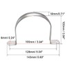 sourcing map 100mm(4") Rigid Pipe Strap, 2 Holes 304 Stainless