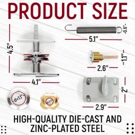 Garage Door Lock Kit, T Handle Lock Cylinder with Key, Garage Door Opener, Garage Replacement Parts