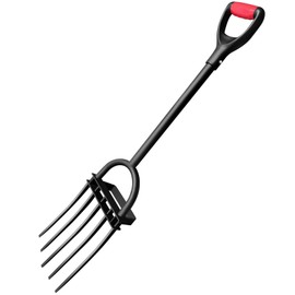 Ymachray Garden Fork, Pitchforks for Digging Composting Spading, Long Hand Tiller & Cultivator - 5 Tine, 45 inches