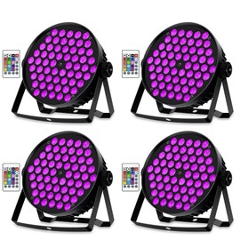 ENDYSHOW 60 LED Par Lights,RGB Stage Par Lights 90W DJ Stage Par Lights Sound Activated Auto Play by Remote&DMX Control DJ Par Can for Events Wedding Church Party Live Show DJ Stage Lighting 4Pack