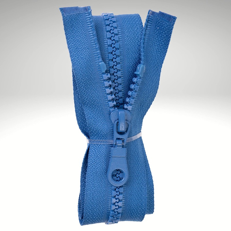 Separable Zipper, 2 Pack, 45cm Rail Length, in White, 1-Way