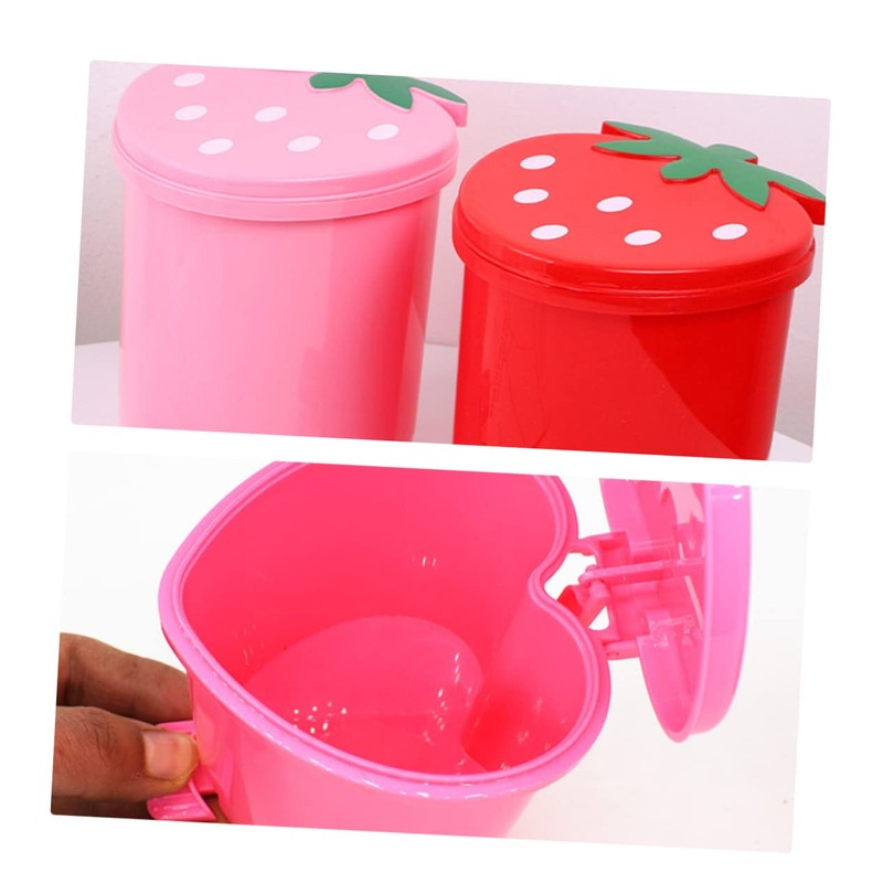 NUOBESTY Rubbish Bedroom Lid Decorative Shaped Pink Coffee Kitchen Adorable