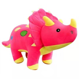 COZENTA Dinosaur Plush, Cute, Triceratops (Pink, 15.7 inches (40 cm)