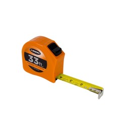 Keson PGT181033V Short Tape Measure with Nylon Coated Steel Blade and Toggle Lock (Graduations: 1/10, 1/100 & ft., in., 1/8), 1-Inch by 33-Foot