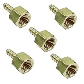 HongBoW Hardware 3 Pcs Brass Barb Fitting Female Connector Hose Adapter 1/4" Barb x 1/4 NPT Female